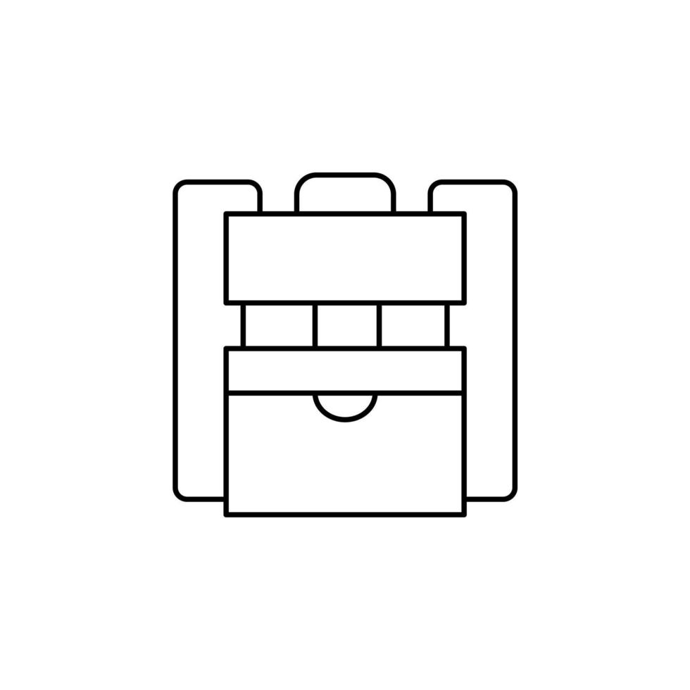 sac à dos, école, sac à dos, modèle de logo d'illustration vectorielle d'icône de ligne mince de sac à dos. adapté à de nombreuses fins. vecteur