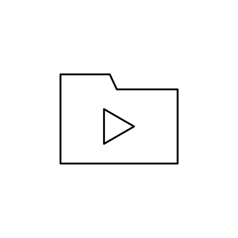 vidéo, lecture, film, lecteur, film fine ligne icône vector illustration logo modèle. adapté à de nombreuses fins.