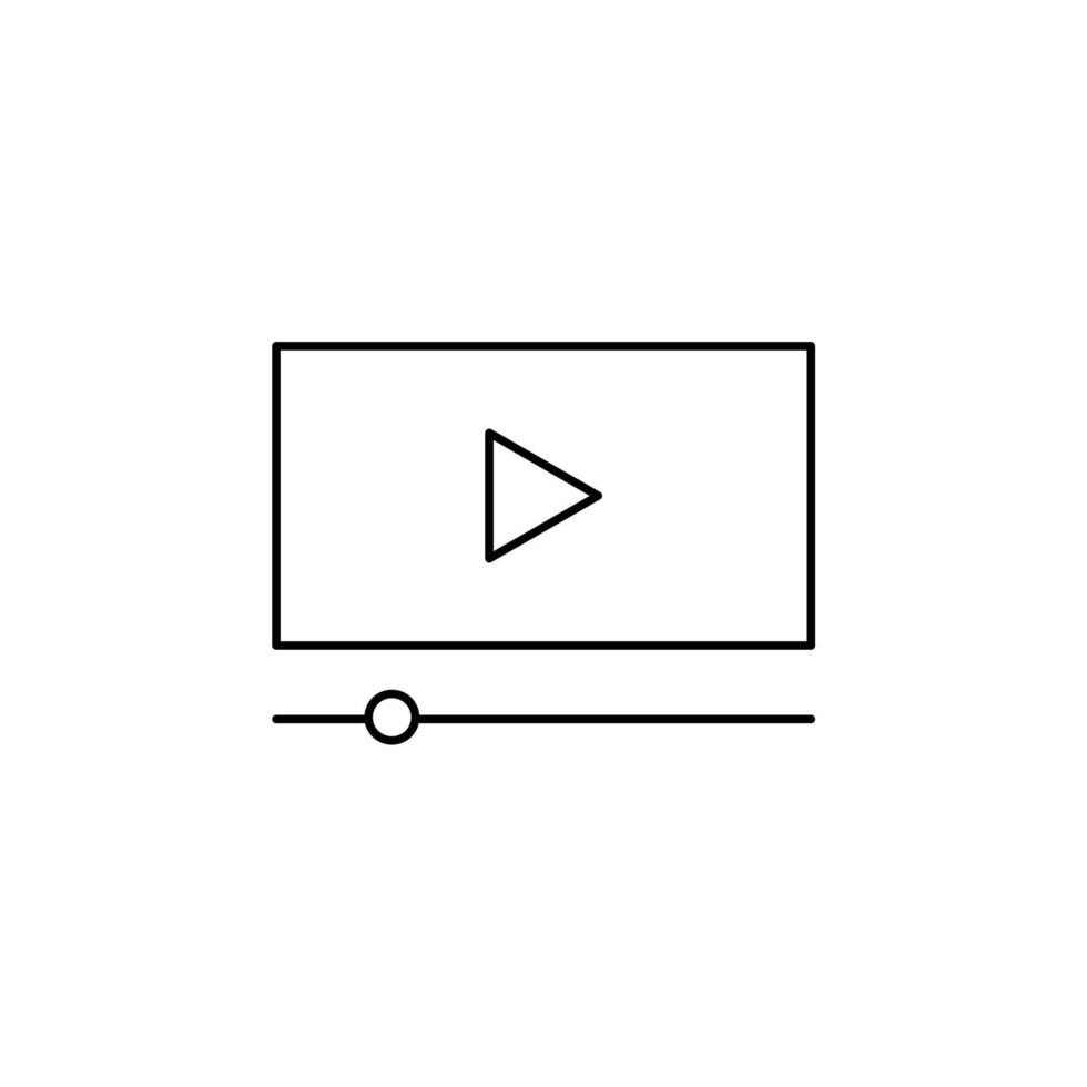 vidéo, lecture, film, lecteur, film fine ligne icône vector illustration logo modèle. adapté à de nombreuses fins.