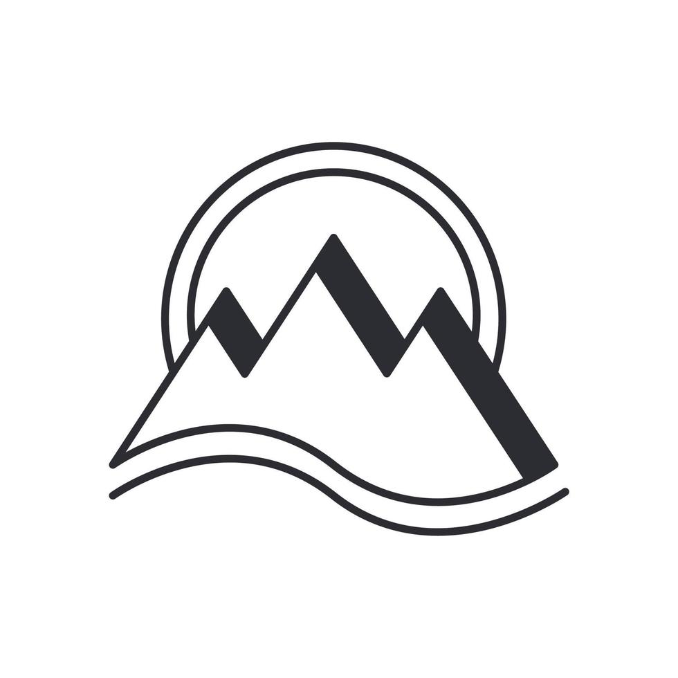 illustration vectorielle d'icône de ligne de montagnes vecteur
