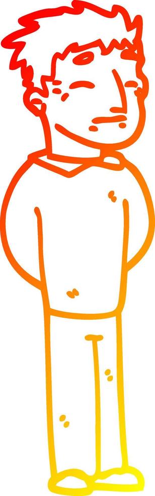 chaud gradient ligne dessin dessin animé homme debout vecteur