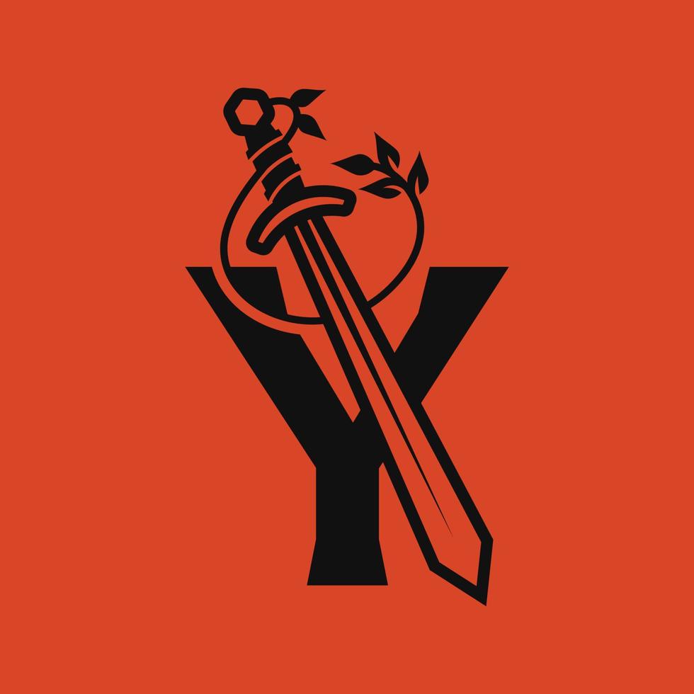 épée alphabet y logo vecteur