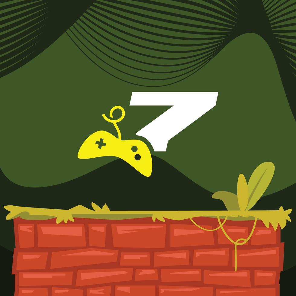 logo du jeu numéro 7 vecteur