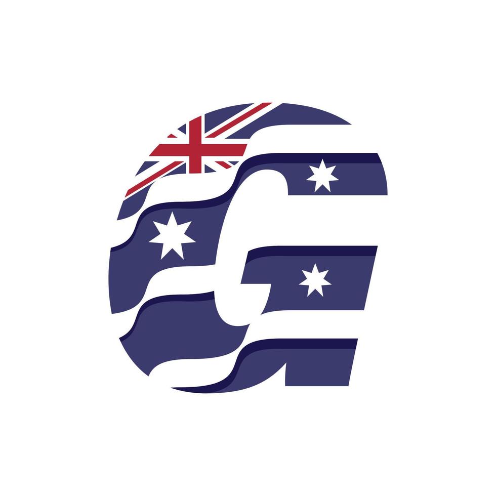 drapeau de l'alphabet australien g vecteur