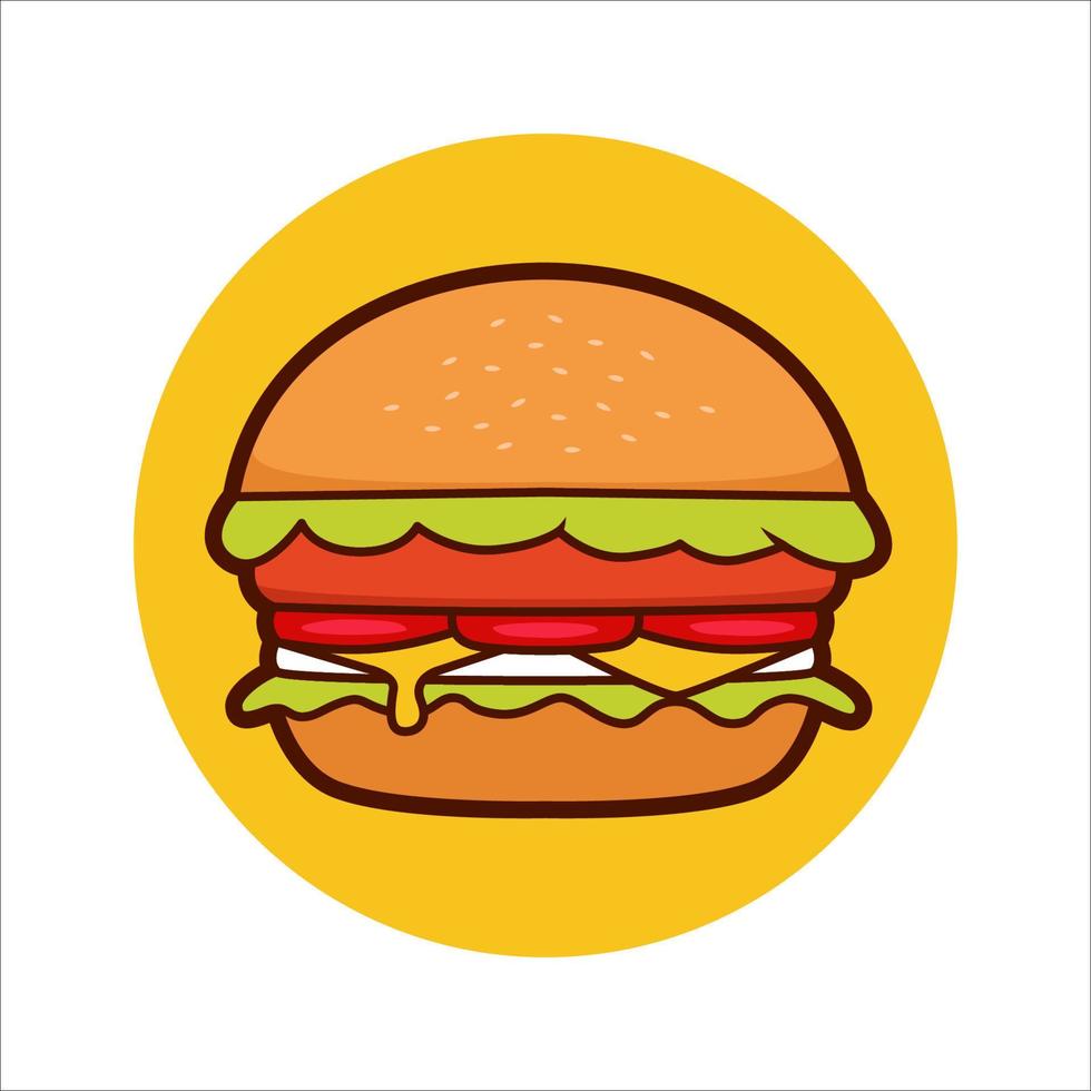 gros hamburger avec illustration vectorielle de cheese burger fondant vecteur
