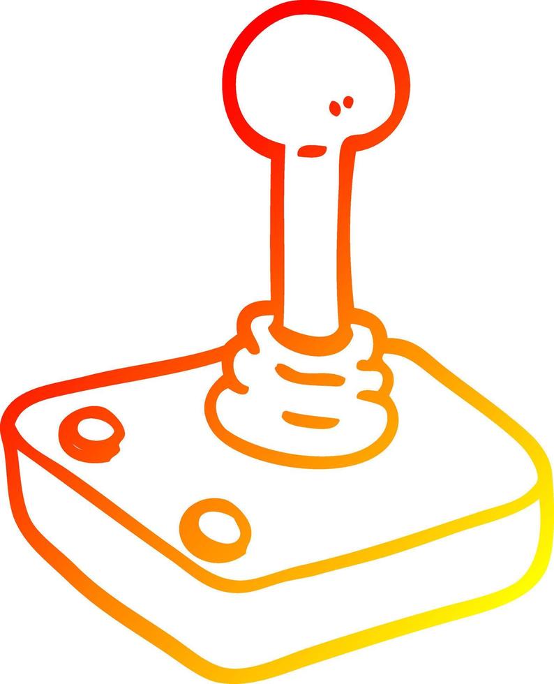 joystick de dessin animé de dessin de ligne de gradient chaud vecteur