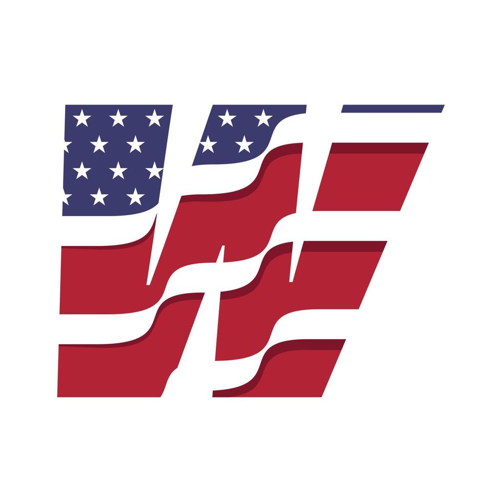 drapeau alphabet américain w vecteur