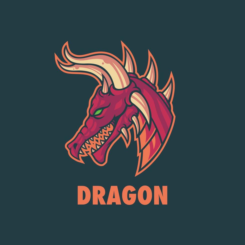 logo de mascotte de dragon vecteur