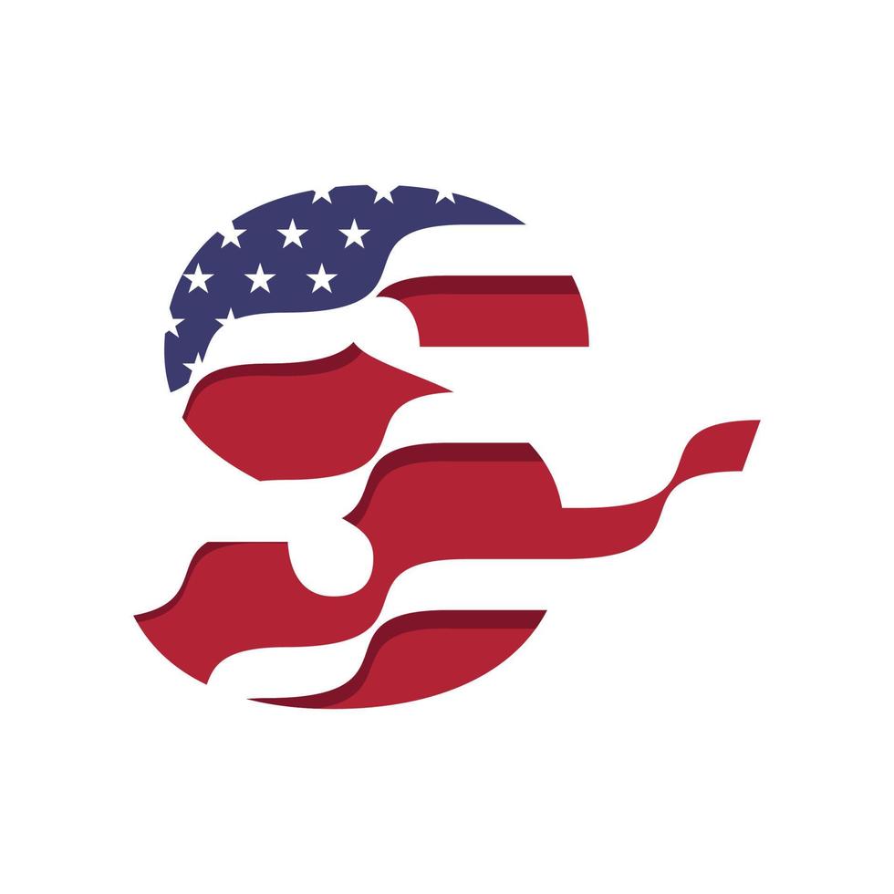 drapeau de l'alphabet américain s vecteur