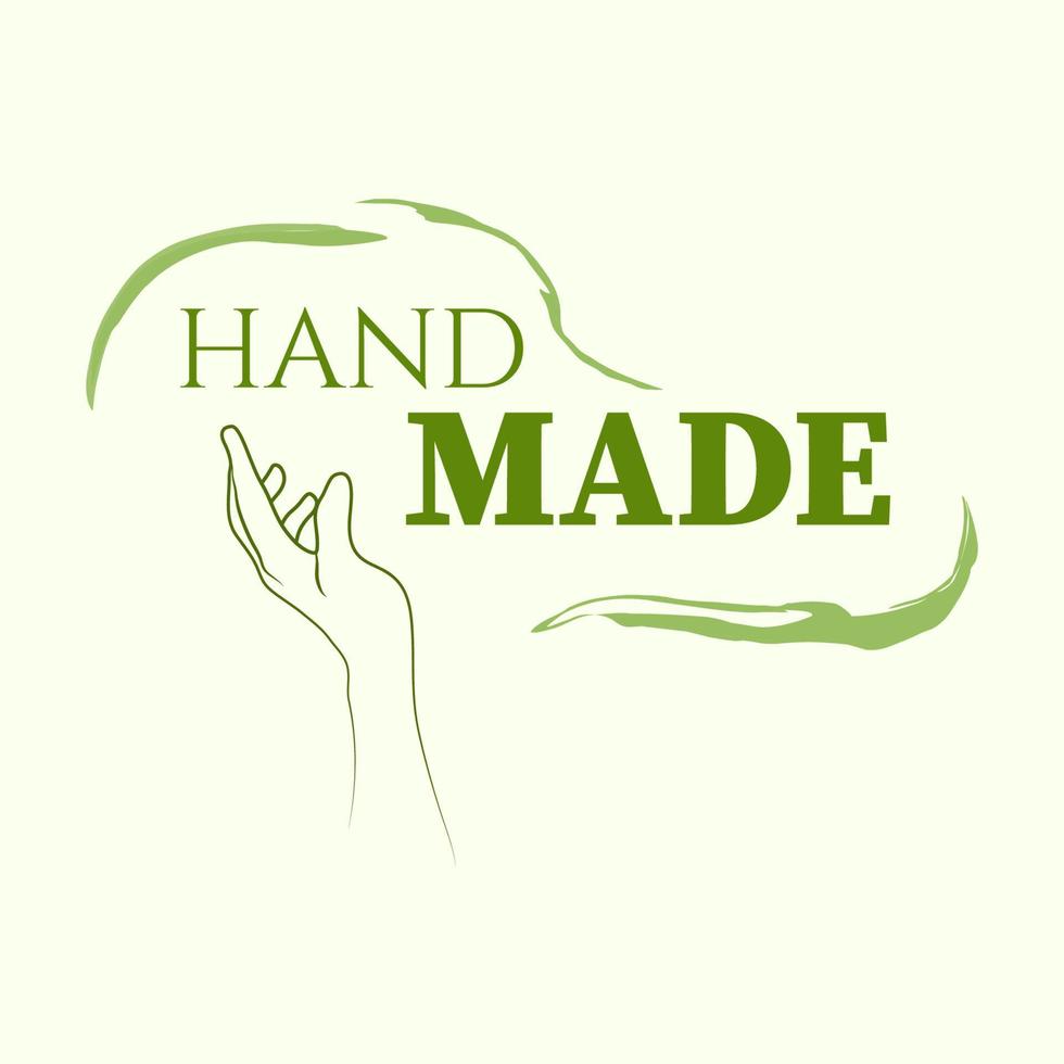 emblème fait à la main. silhouette de la main. logo pour l'entreprise. illustration de stock de vecteur. style minimaliste vecteur