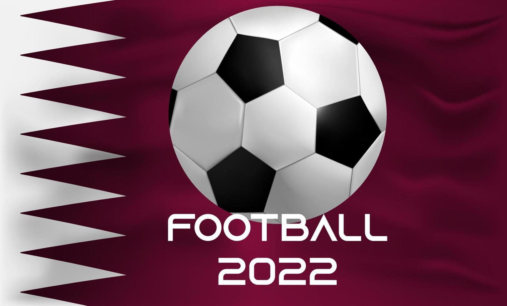 style réaliste. bannière de football. drapeau du qatar. illustration de stock de vecteur. concurrence. vecteur