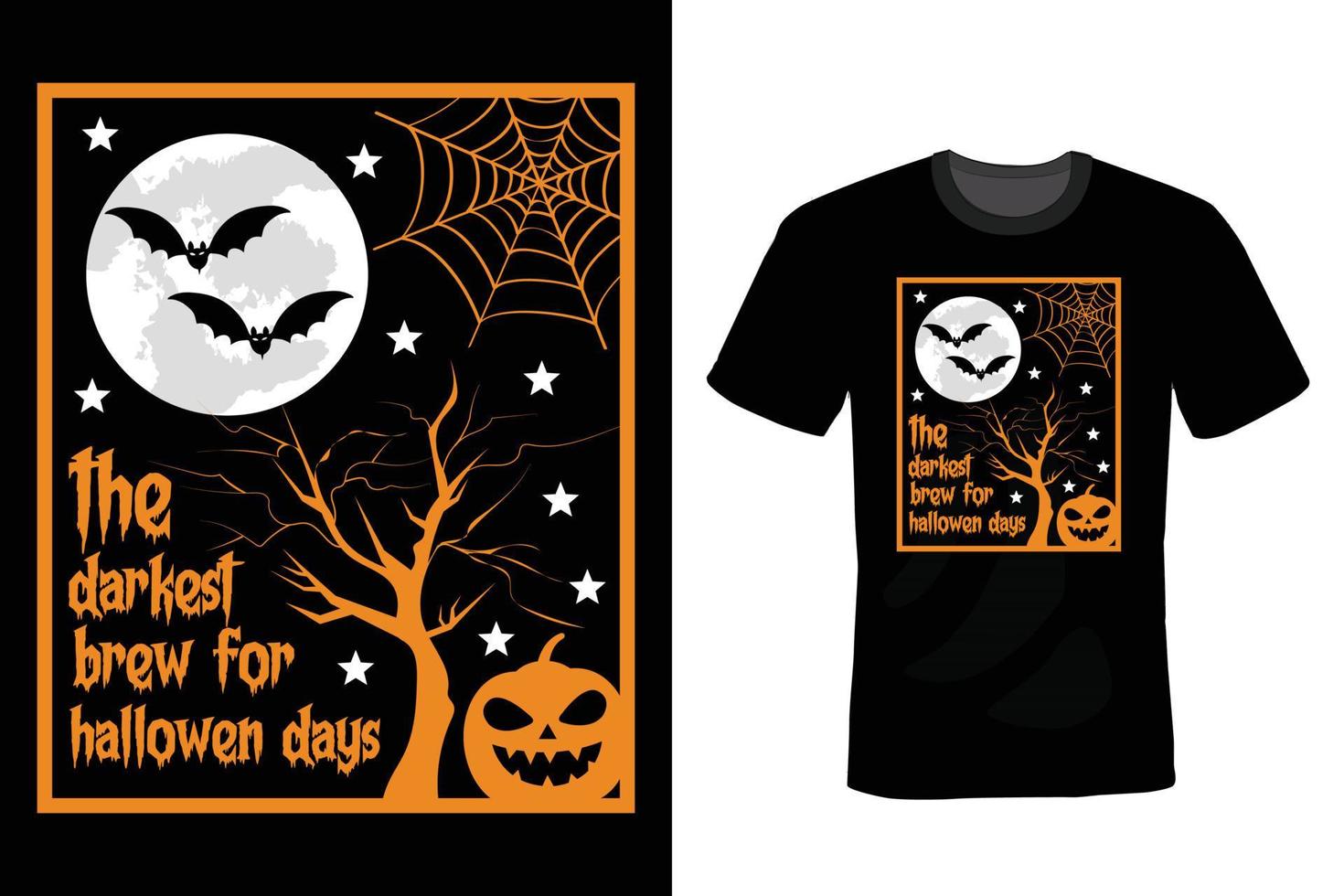 conception de t-shirt halloween, vintage, typographie vecteur