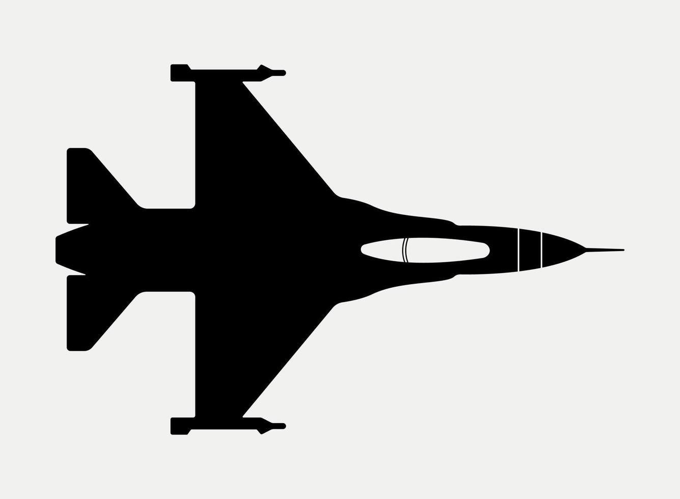 silhouette d'avion de chasse, illustration d'avion de combat de l'armée de l'air. vecteur
