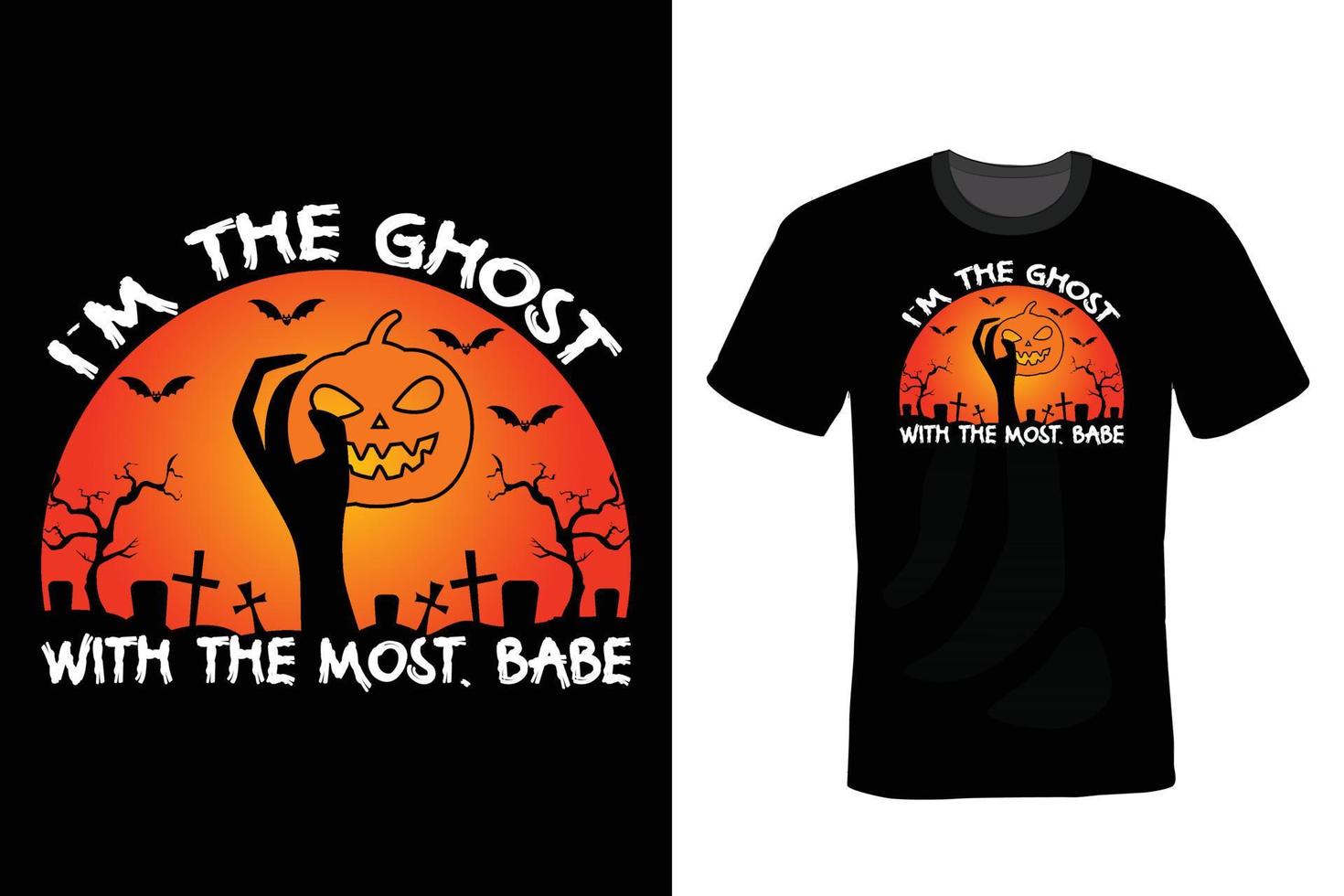 conception de t-shirt halloween, vintage, typographie vecteur