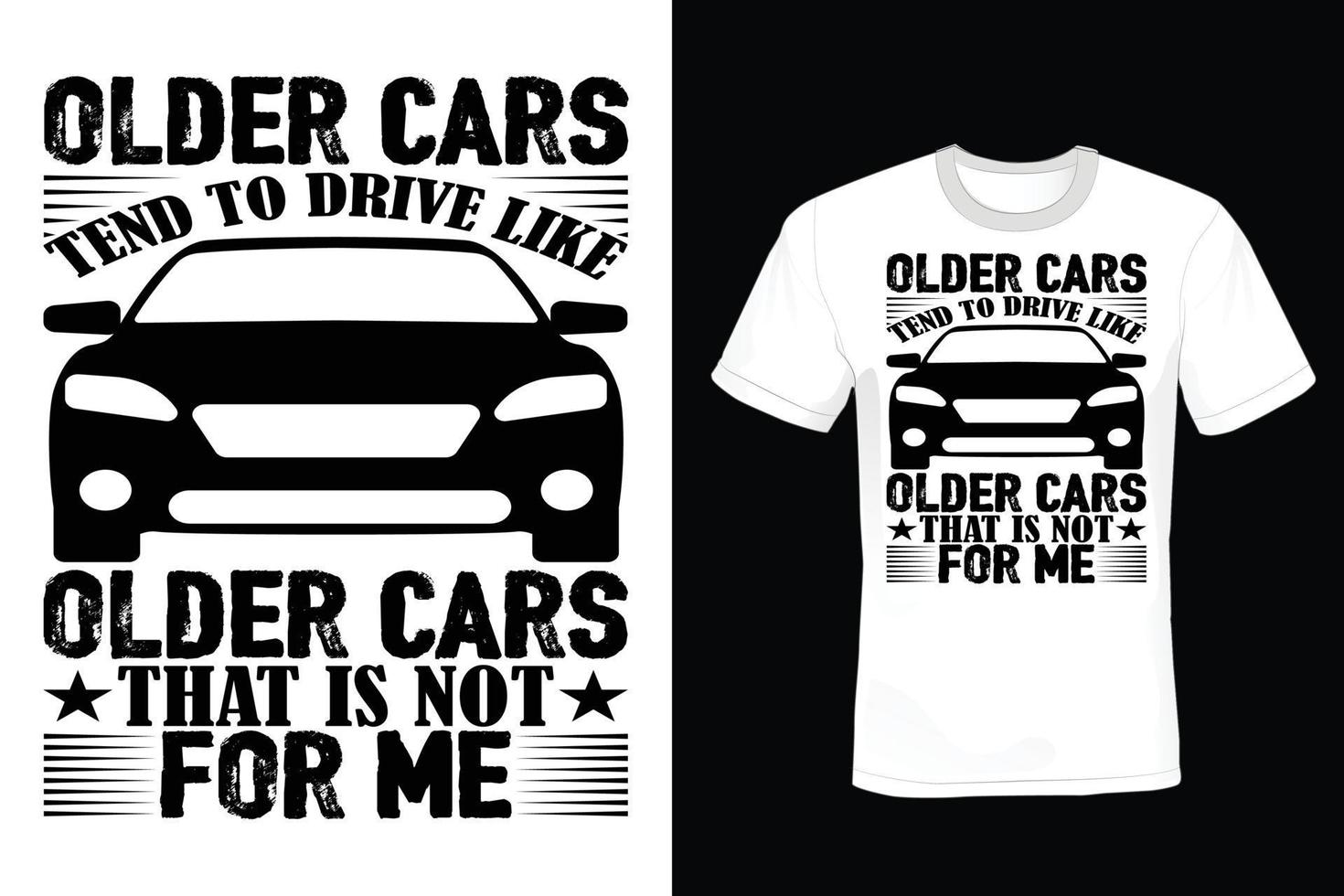 conception de t-shirt de voiture, vintage, typographie vecteur