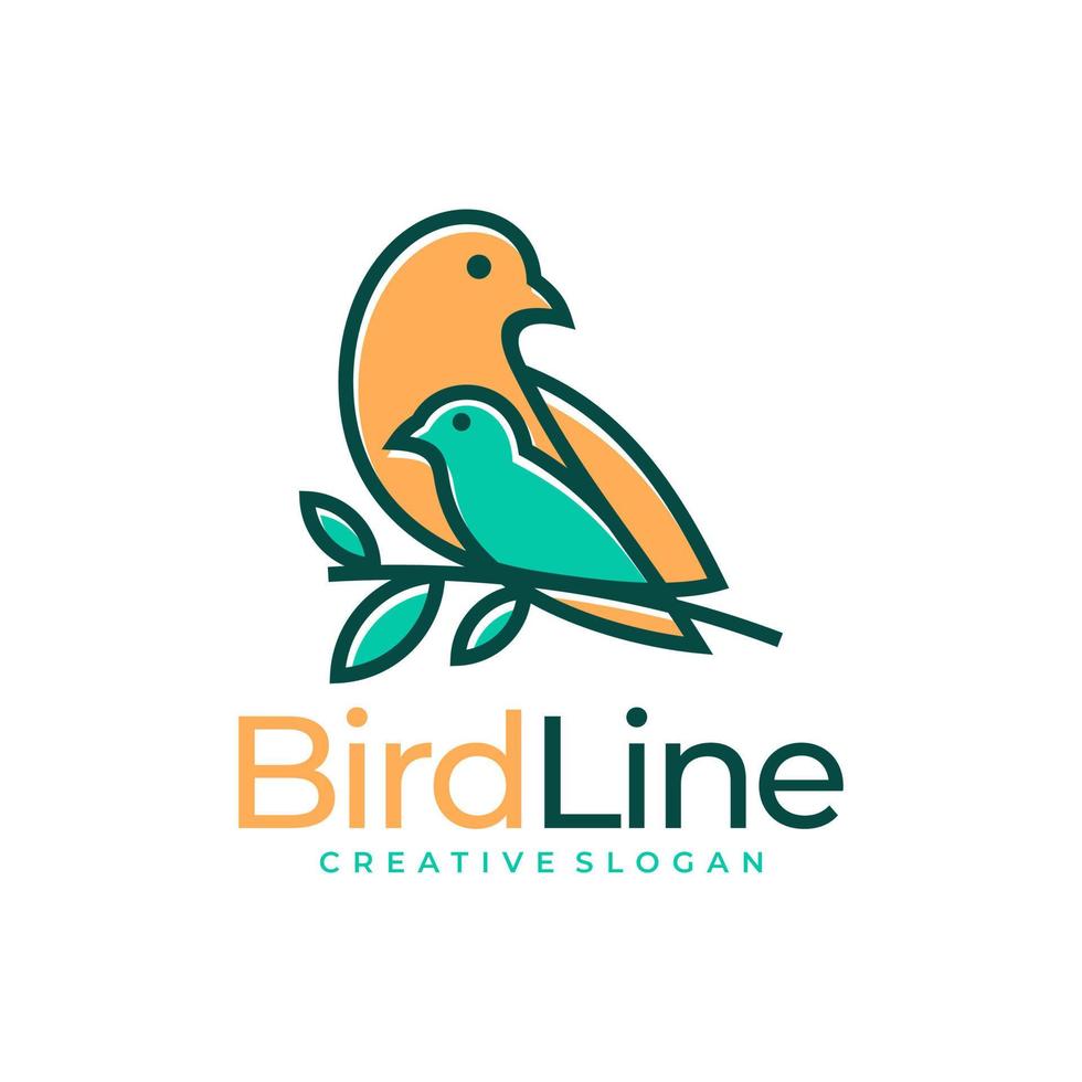 modèle de vecteur de conception de logo de ligne d'oiseau