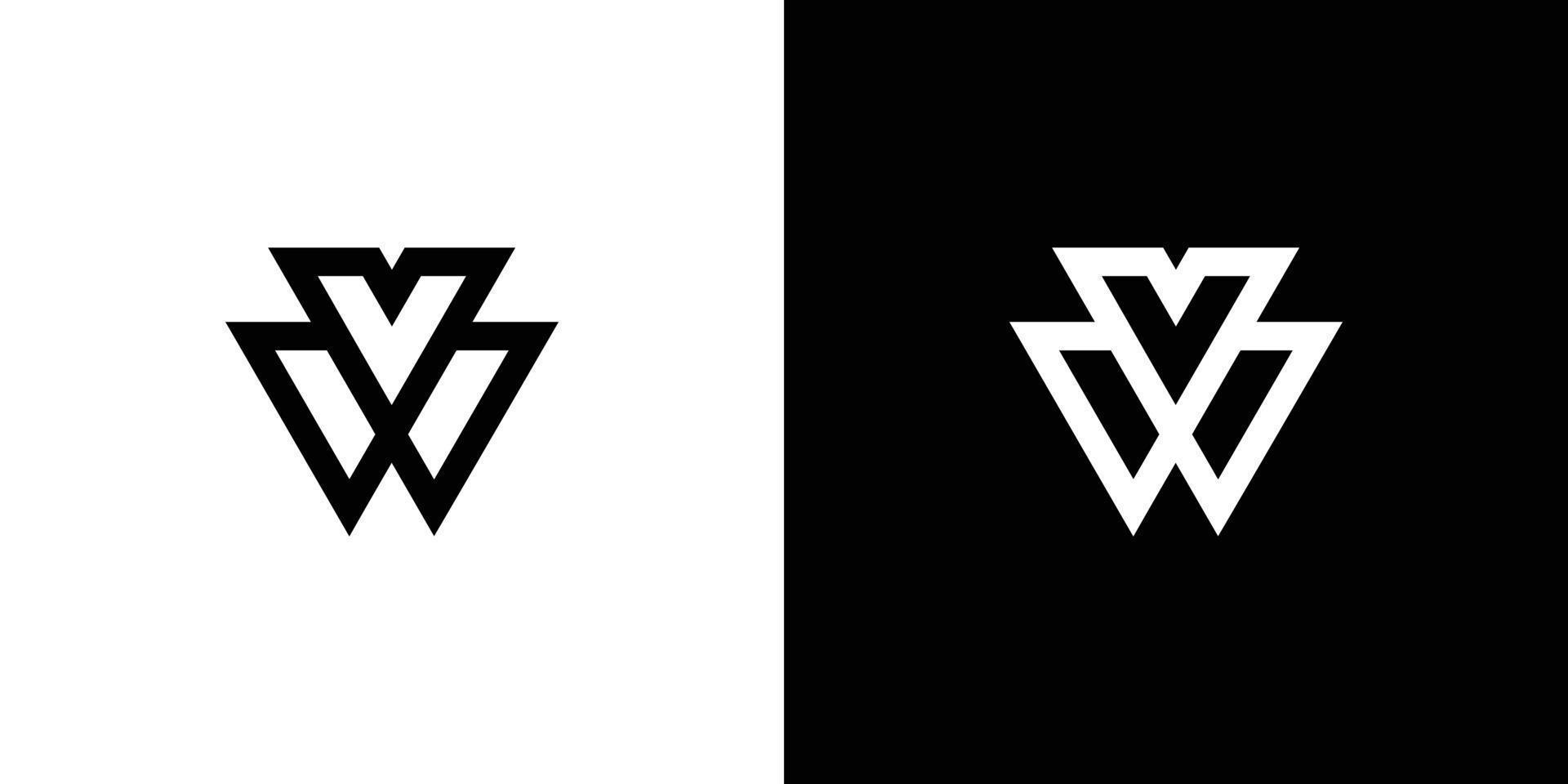 création de logo initiales vw lettre moderne et sophistiquée vecteur