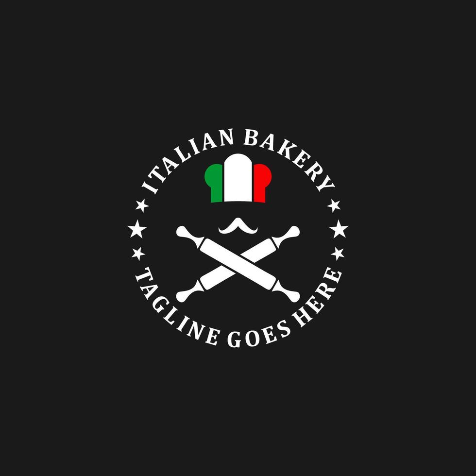 création de logo de restaurant de boulangerie italienne vecteur