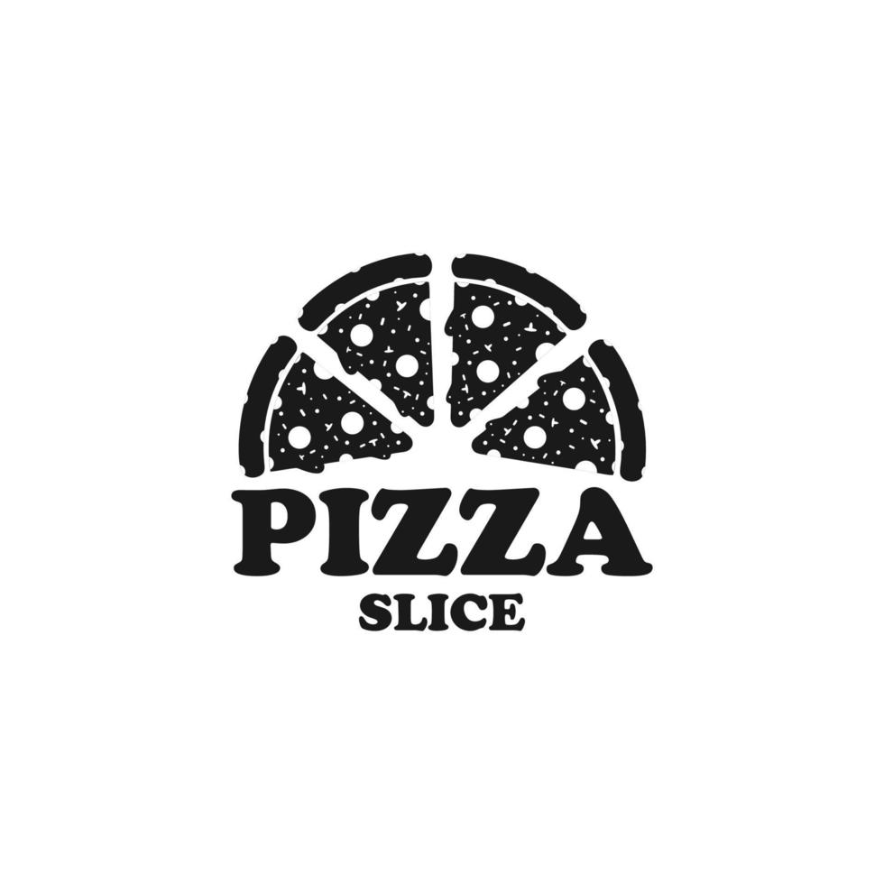 création de logo vintage tranche de pizza vecteur