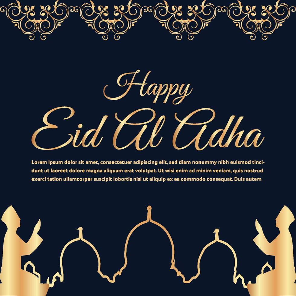 conception de publication de médias sociaux arabe eid ul adha mubarak vecteur