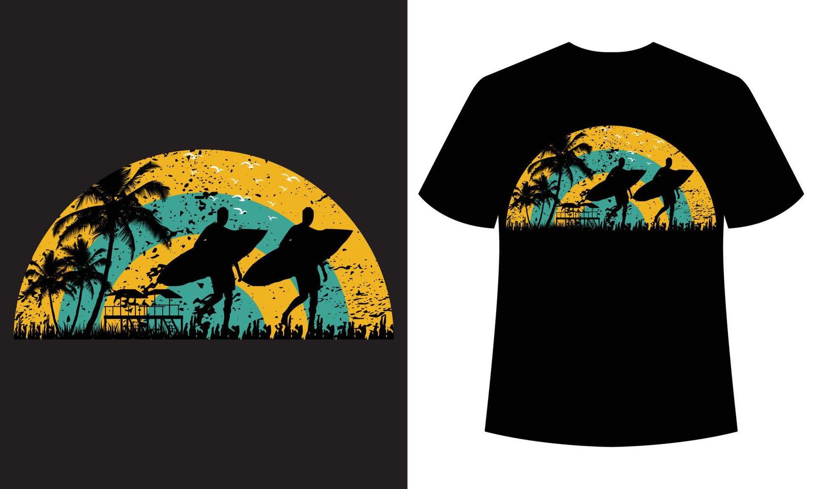 california sea beach impressionnant nouveau design de t-shirt coloré vecteur