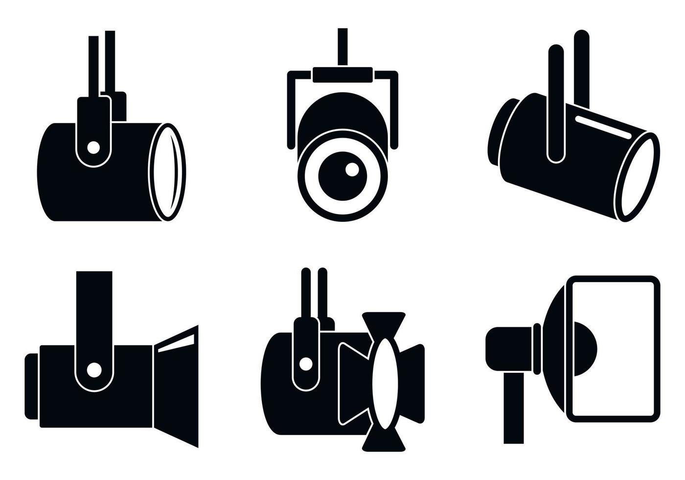 jeu d'icônes de projecteur, style simple vecteur