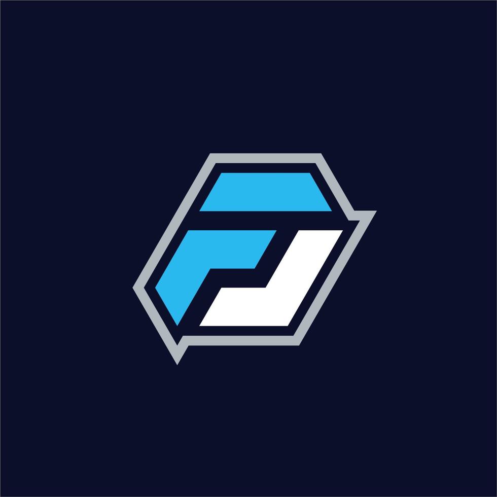 vektor stok fj fj logo logo vectoriel initial esport