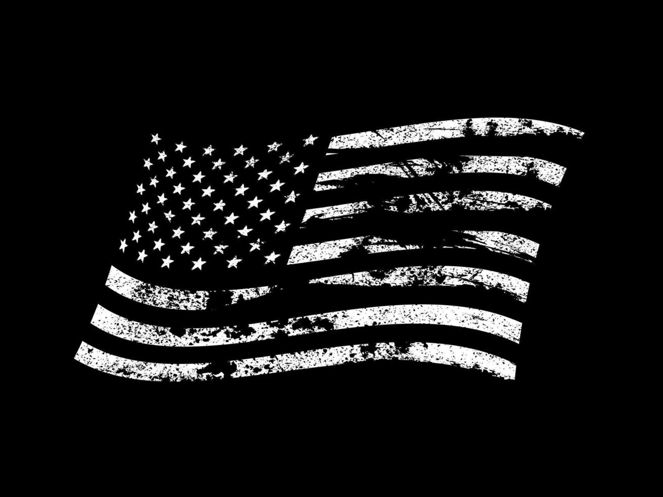 ensemble de drapeaux usa vintage. vecteur agitant des drapeaux américains sur la texture grunge.