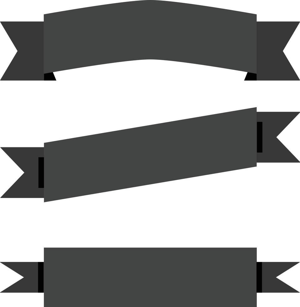bannière de ruban noir. bannière de ruban. bannière noire pour le texte horizontal. vecteur
