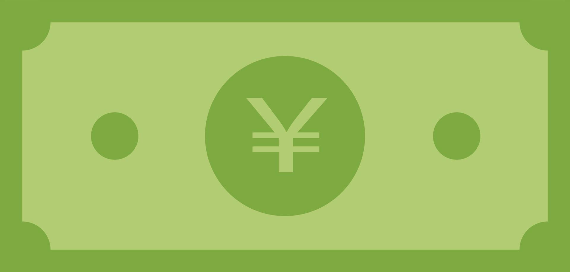 icône d'argent en yuans. icône de papier yuan. symbole du yuan. signe d'argent en yuans. vecteur