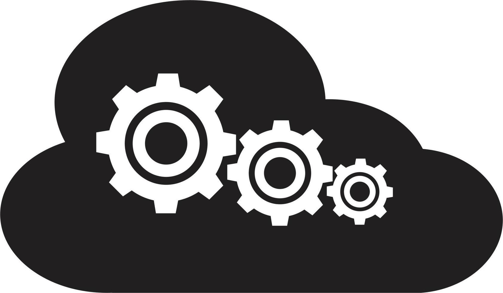 paramètres de l'icône de stockage cloud sur fond blanc. style plat. icône de cloud computing pour la conception, le logo, l'application, l'interface utilisateur de votre site Web. paramètres du symbole de stockage en nuage. signe de cloud computing. vecteur