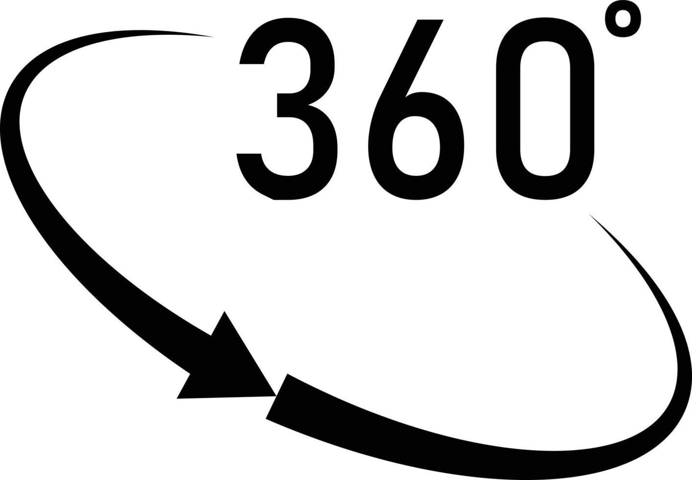 icône d'angle 360 degrés. rotation de l'icône 360. vecteur