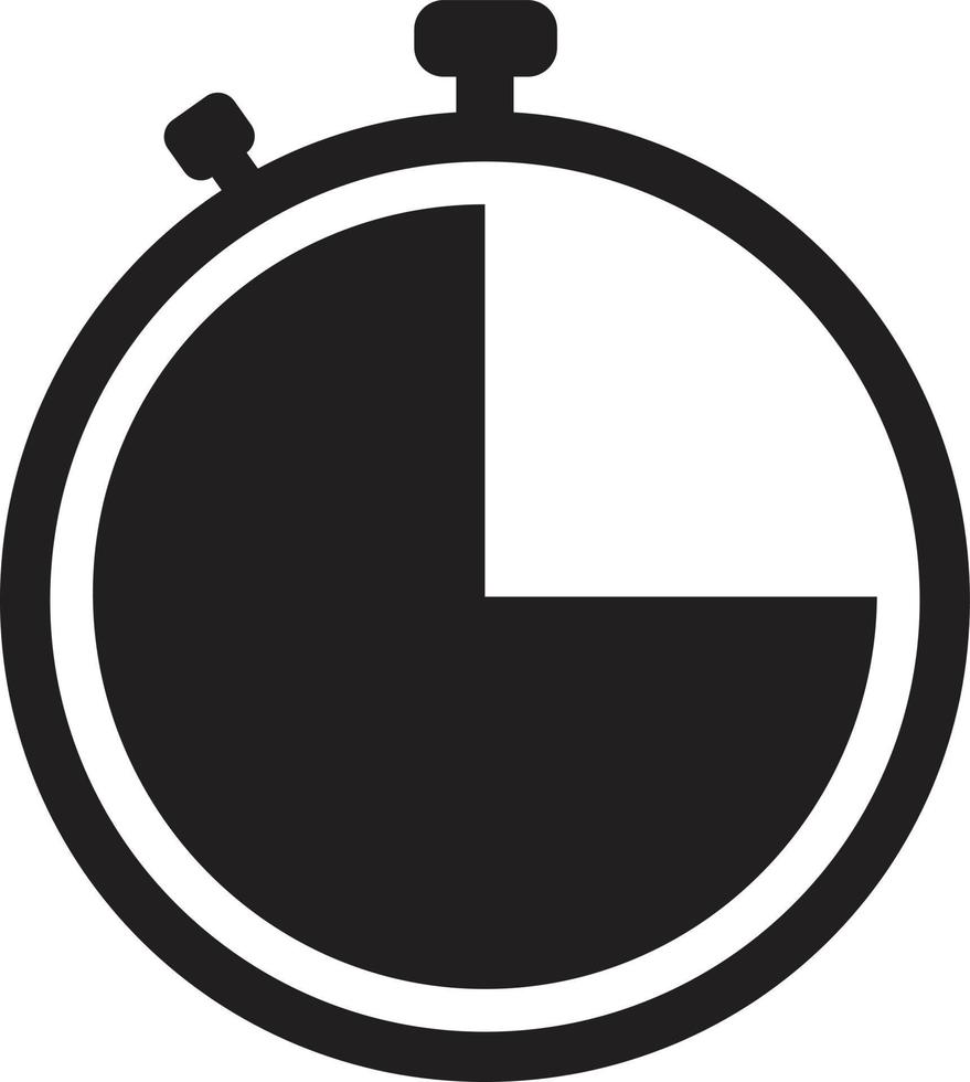 icône du chronomètre. symbole de l'horloge du chronomètre. signe de minuterie. vecteur