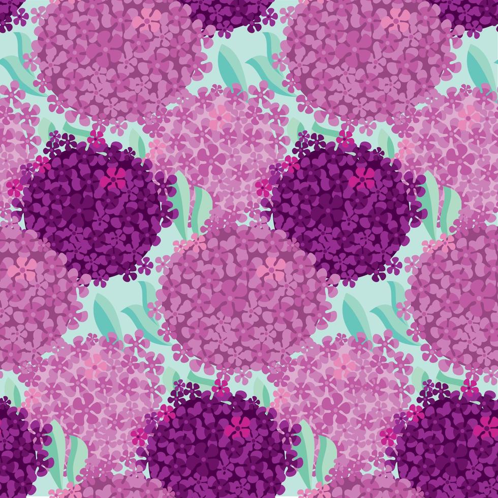 modèle sans couture de fleur d'hortensia décoratif. illustration vectorielle vecteur