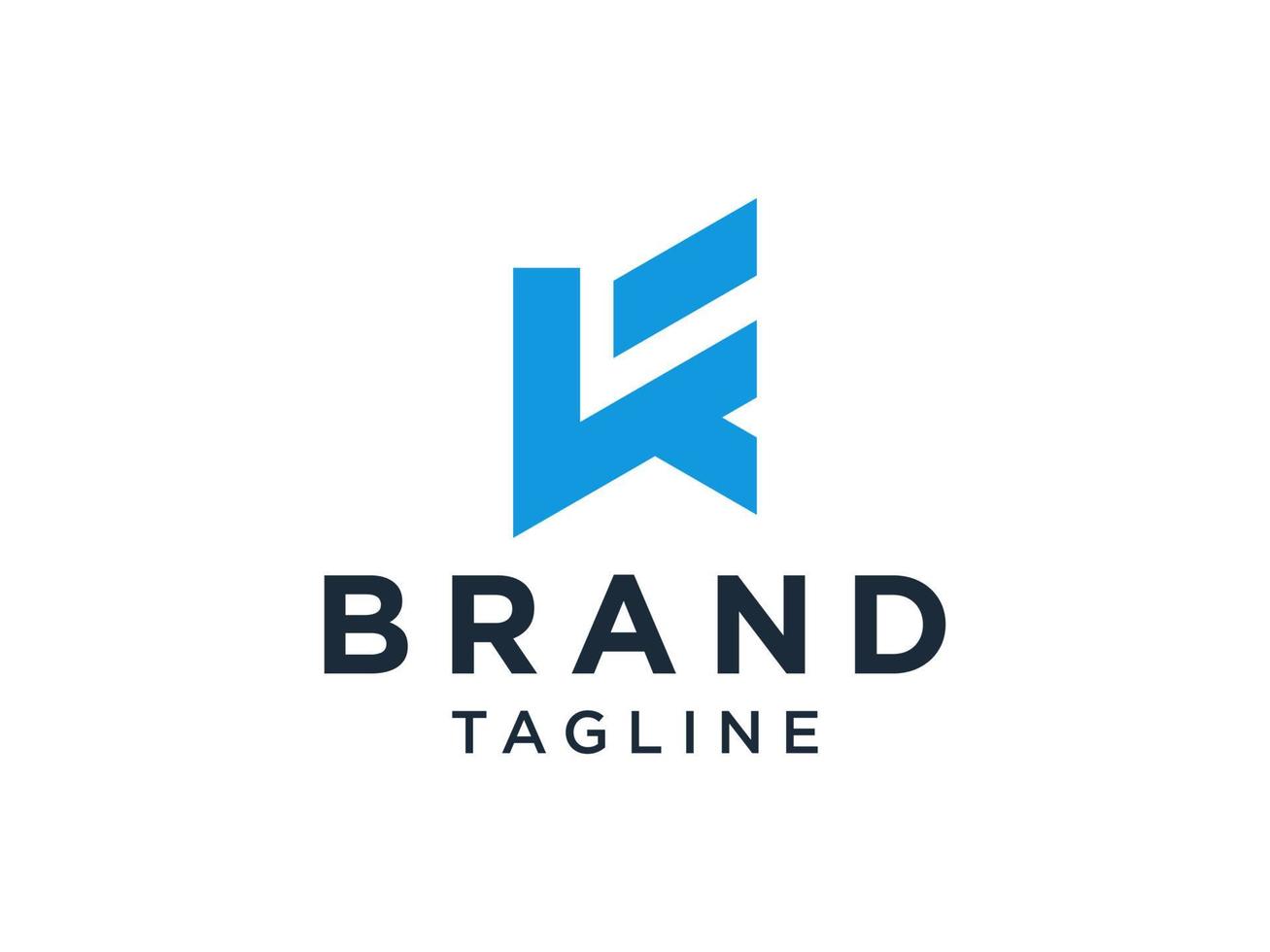logo de la lettre initiale k. style origami ligne infini bleu isolé sur fond blanc. utilisable pour les logos d'entreprise et de marque. élément de modèle de conception de logo vectoriel plat.