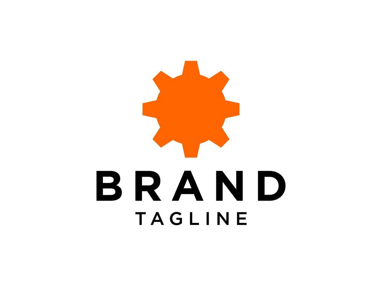 logo de travailleur industriel. symbole d'icône d'engrenage cercle orange à l'intérieur isolé sur fond blanc. éléments de modèle de conception de logo vectoriel plat pour les logos d'entreprise et de technologie.