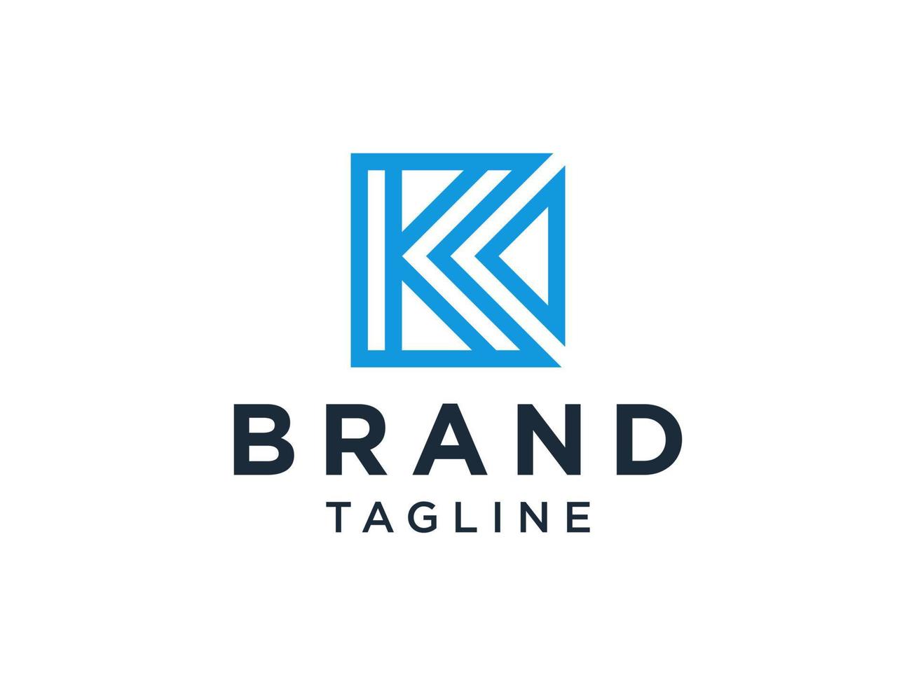 logo de la lettre initiale k. style origami ligne infini bleu isolé sur fond blanc. utilisable pour les logos d'entreprise et de marque. élément de modèle de conception de logo vectoriel plat.