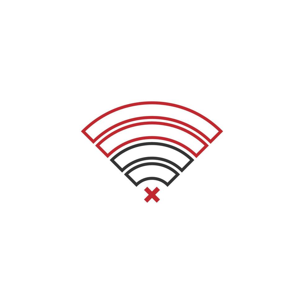 signal déconnecté, signal coupé modèle d'icône vecteur