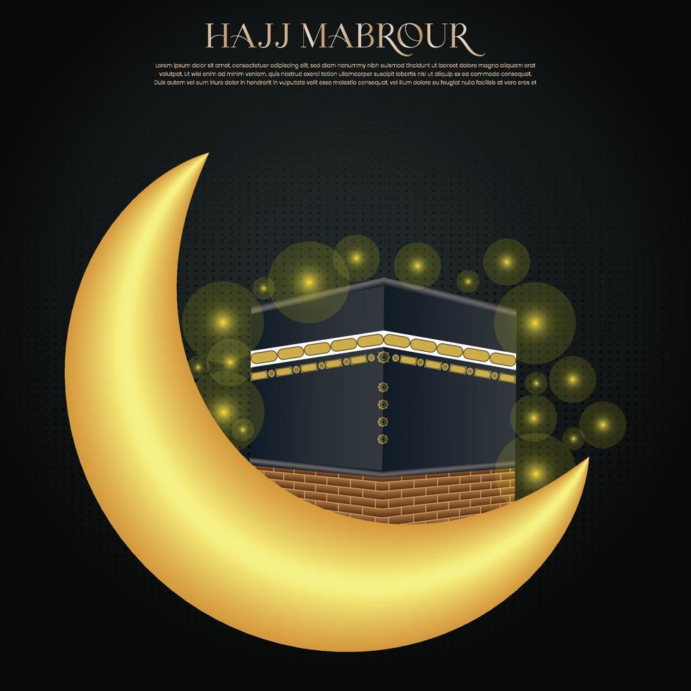 illustration vectorielle kaaba pour hajj mabrour à la mecque, arabie saoudite vecteur