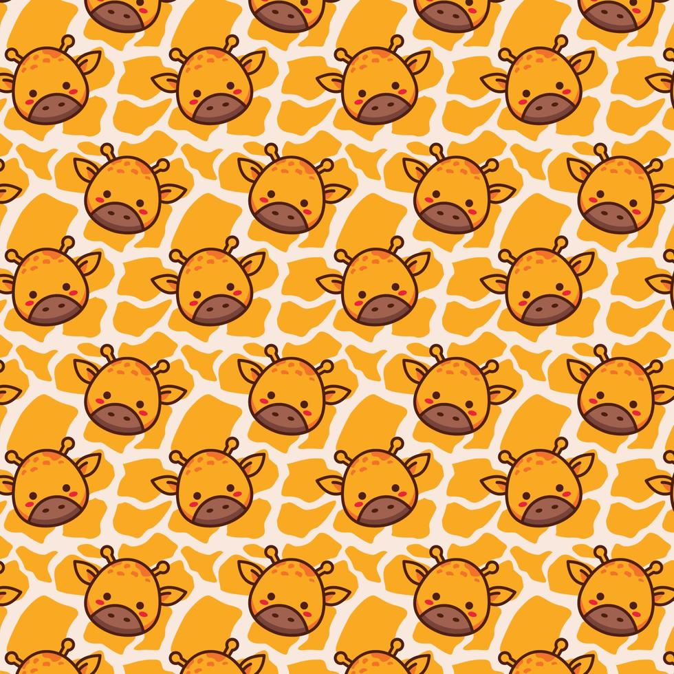 motif mignon de girafe animale sans soudure vecteur