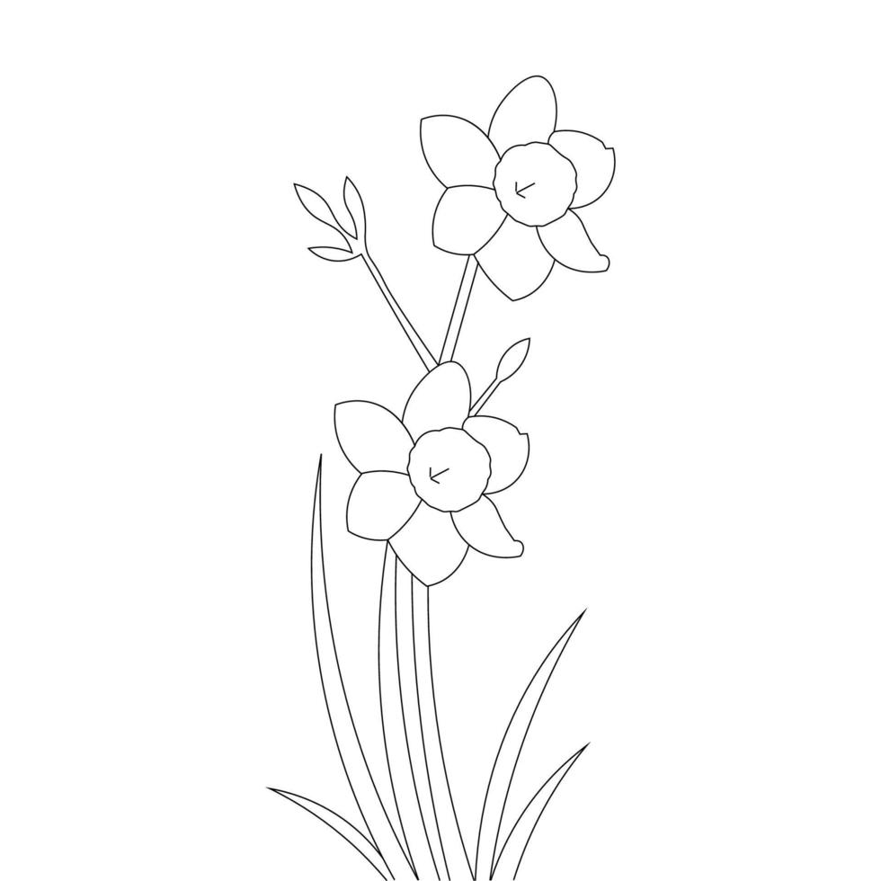 illustrations vectorielles de la page de coloriage de croquis de fleurs d'herbes botaniques vecteur