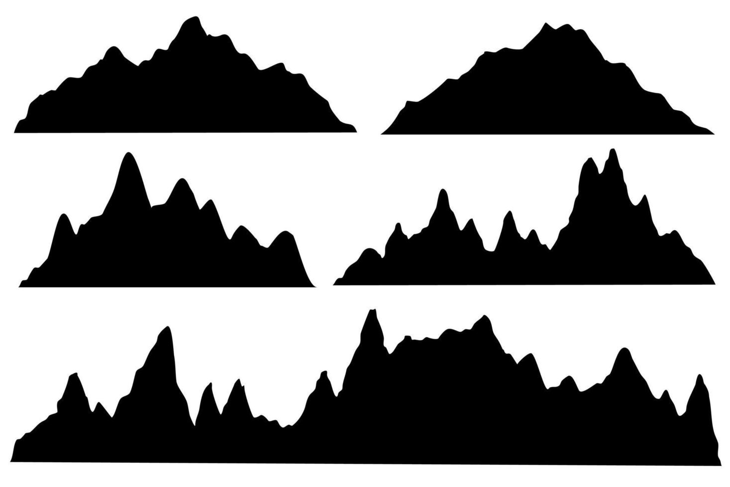 silhouette de crêtes de montagne vecteur