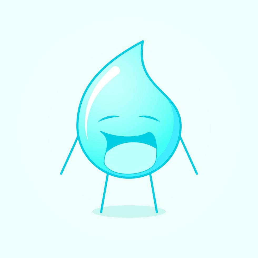 dessin animé mignon de l'eau avec une expression de pleurs et la bouche ouverte. Bleu et blanc. adapté à l'émoticône, au logo, à la mascotte et au symbole vecteur