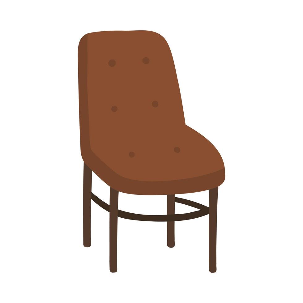 fauteuil scandinave marron cosy avec boutons boho vecteur