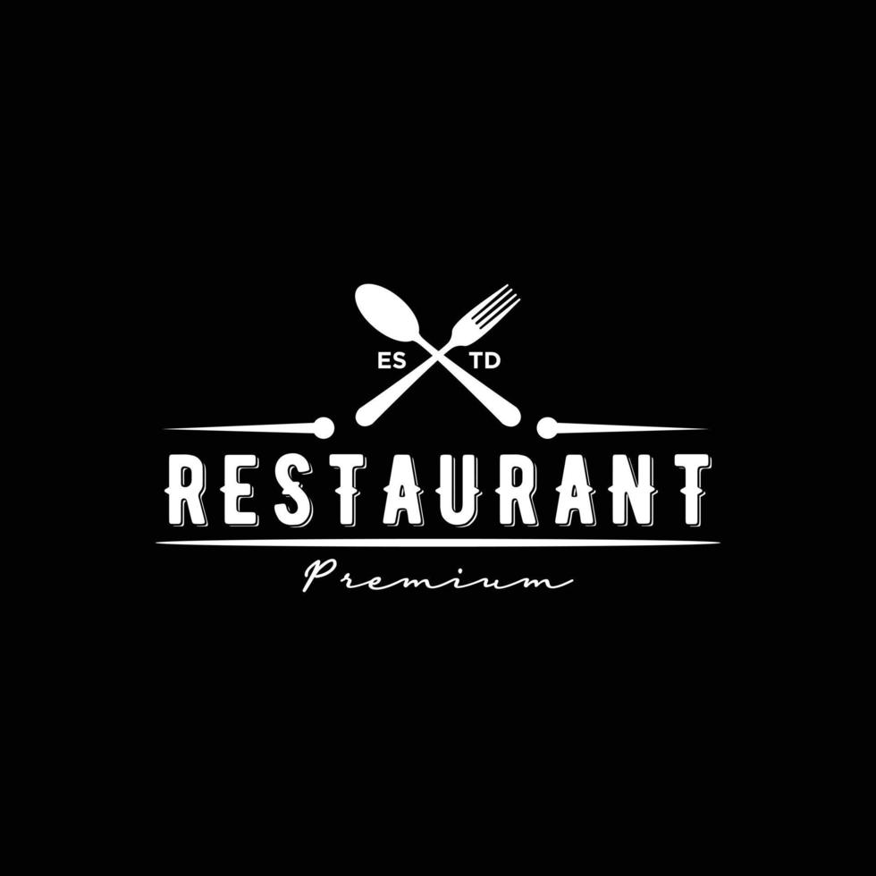 création de logo de restaurant vintage. création de logo cuillère et fourchette pour restaurant vecteur