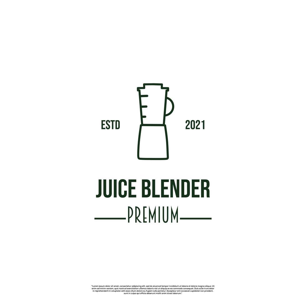 conception de logo de mélangeur de jus rétro hipster vintage vecteur