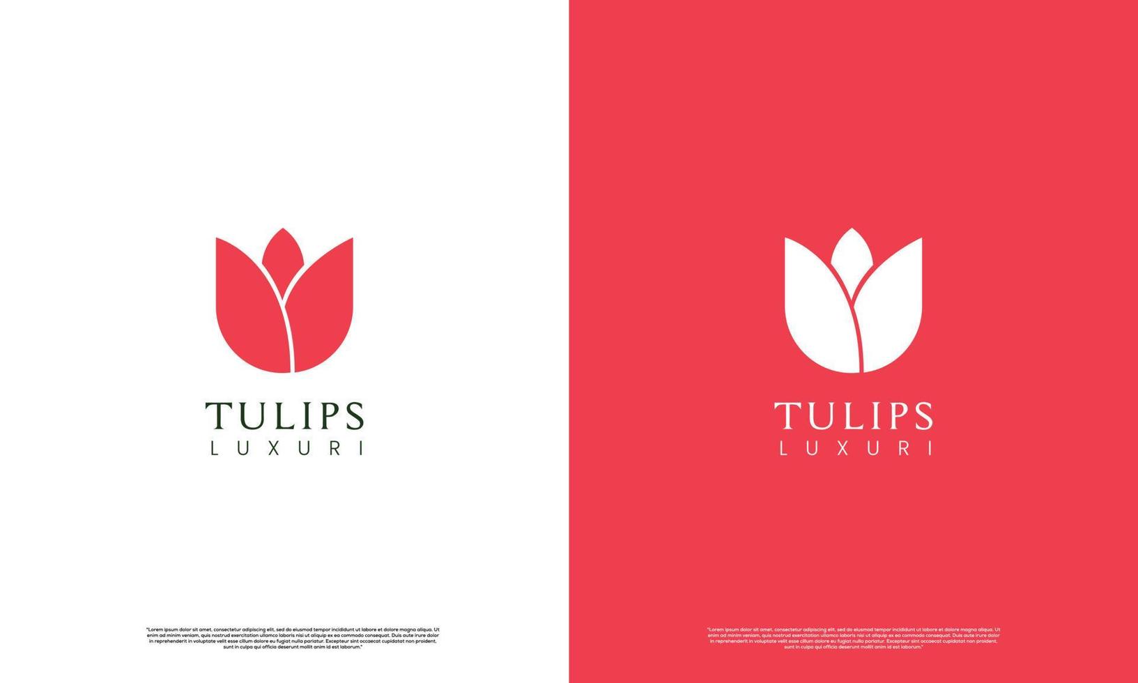 concept moderne de conception de logo de tulipes simples vecteur