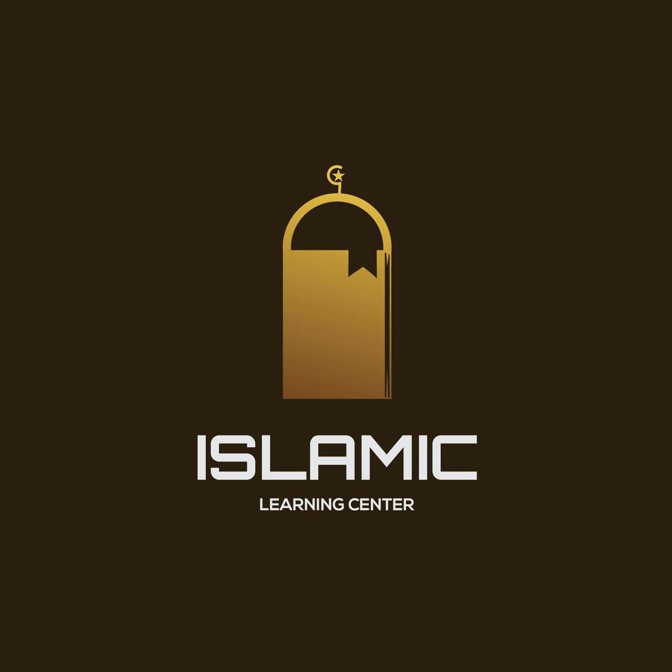 logo d'apprentissage musulman, modèle de logo d'apprentissage de l'islam vecteur