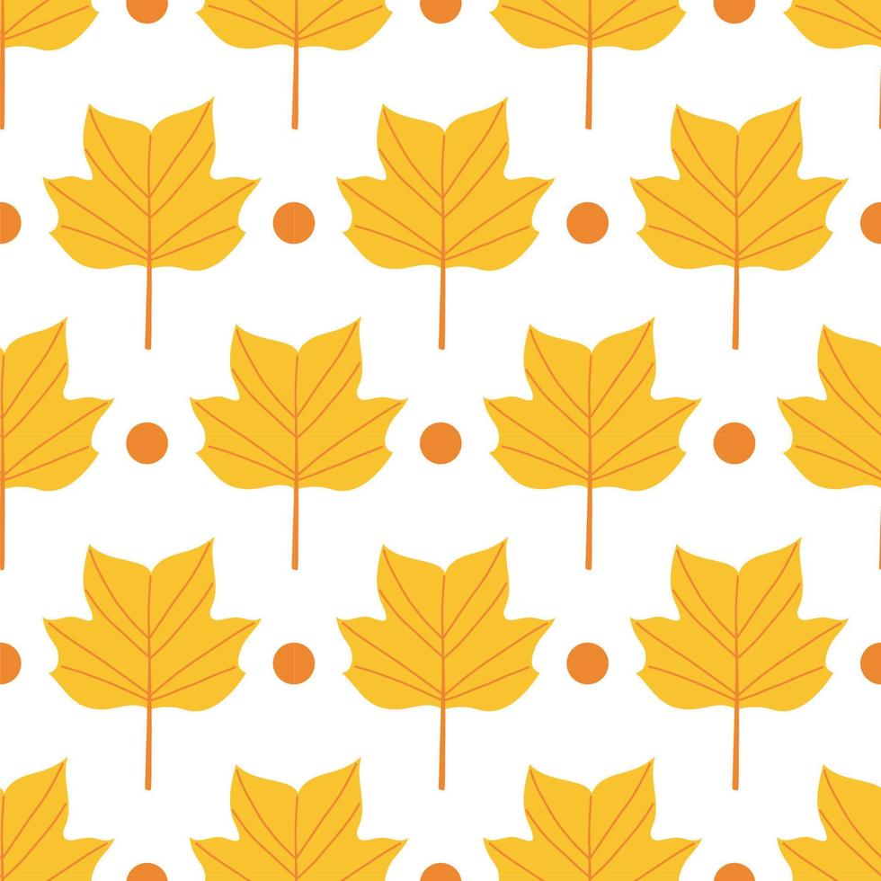 feuille d'automne modèle sans couture vecteur feuilles simples illustration