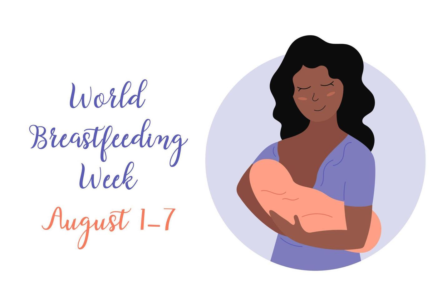 carte de voeux de fête des mères heureuse. jolie femme afro-américaine souriante tenant un bébé nouveau-né. maman et petit enfant. illustration vectorielle plate pour la fête des mères vecteur